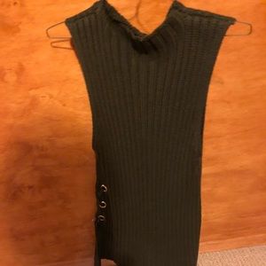 Long dark green sweater